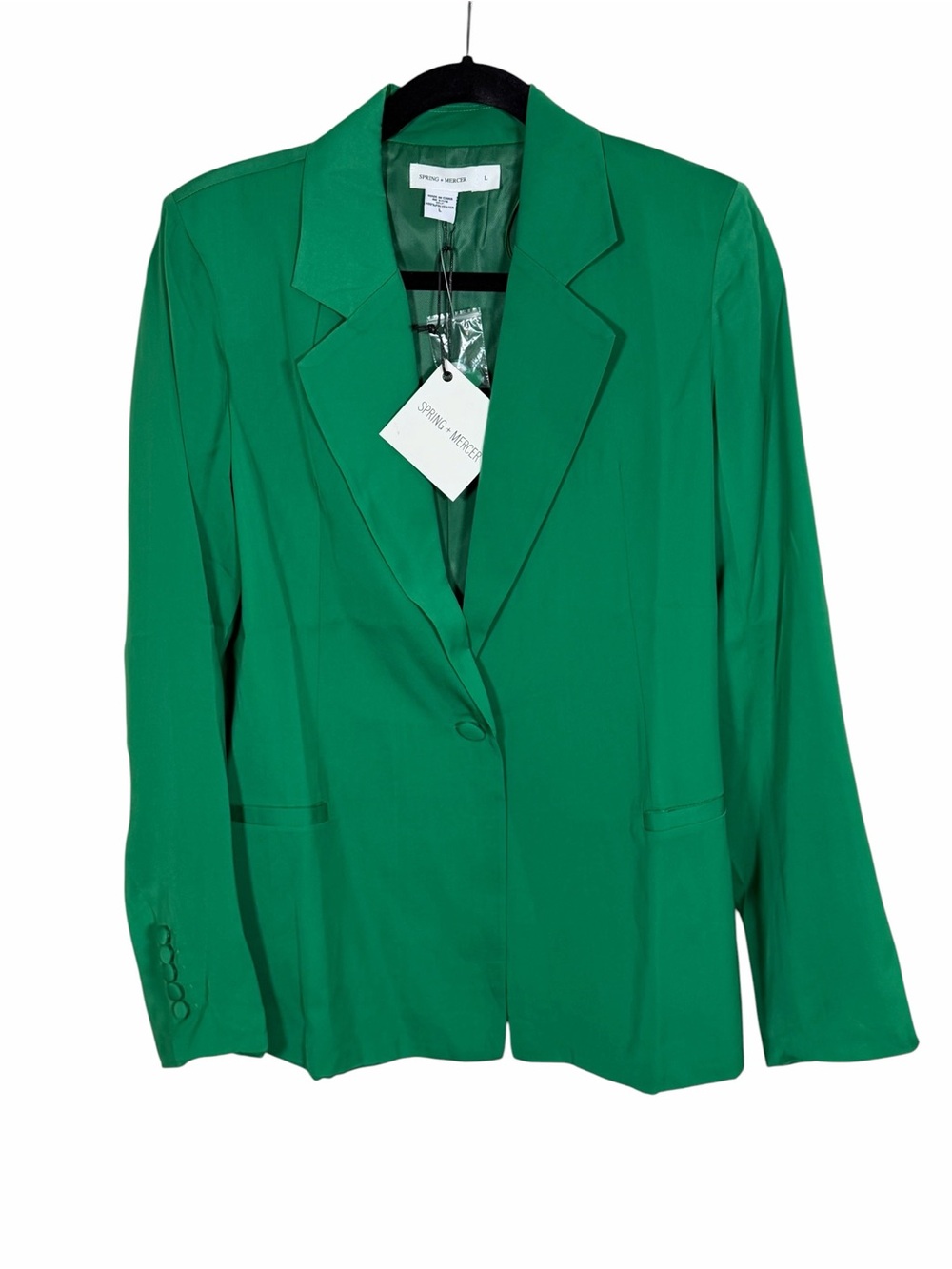 Tailored Green Women's Blazer - Single-Breasted - Picture 3 of 5